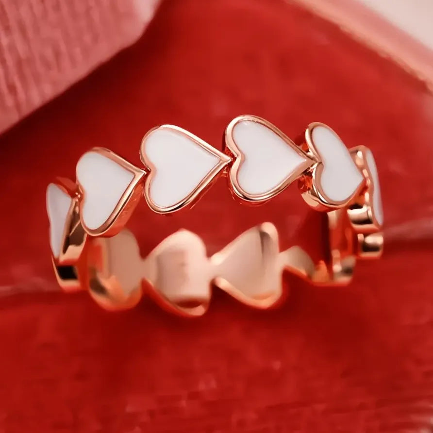 Trendy Women’s Heart Love Brass Statement Ring Party Gift Accessory