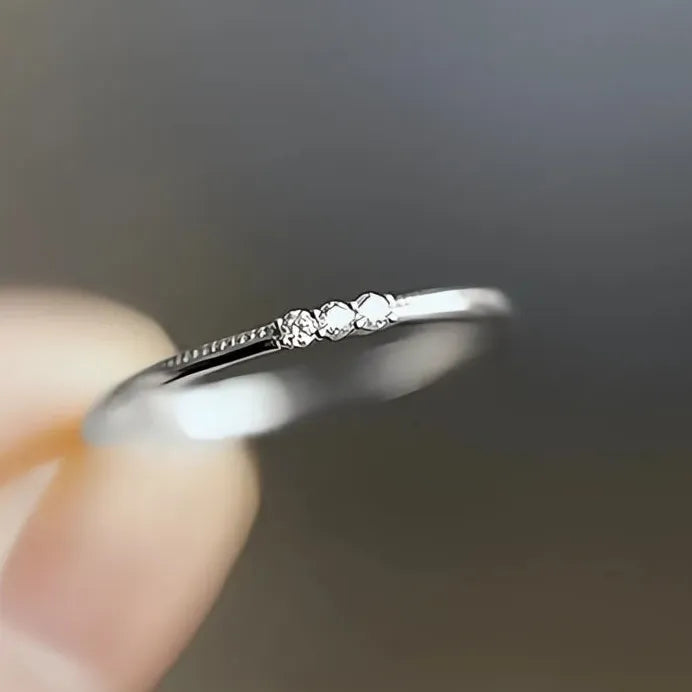 Geometric Gold & Silver Cubic Zirconia Ring for Women – Thin Trendy Design