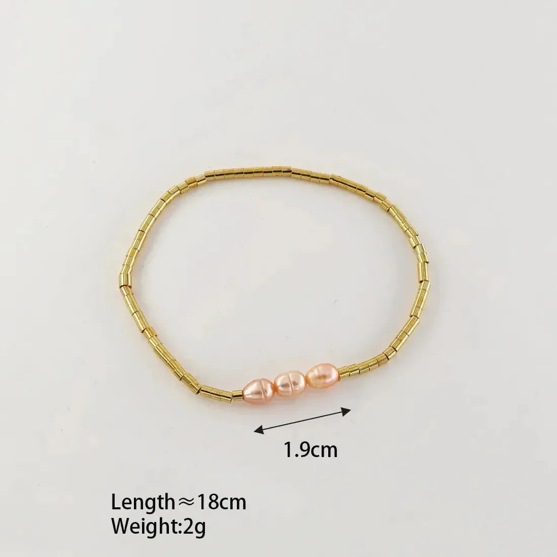 18K Gold Plated Stainless Steel Freshwater Pearl Baroque Charm Bracelet Women