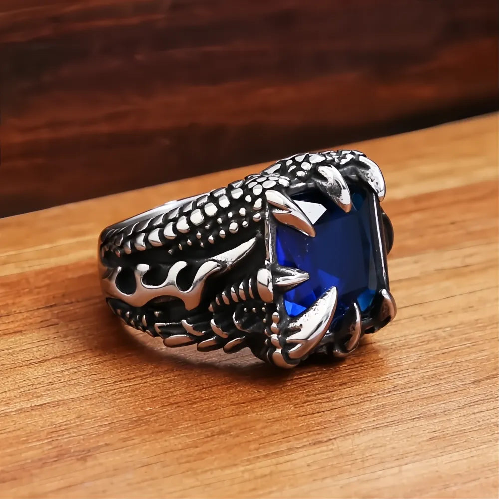 Vintage Viking Dragon Claw Ring for Men Boys 316L Stainless Steel Punk Nordic Jewelry Gift