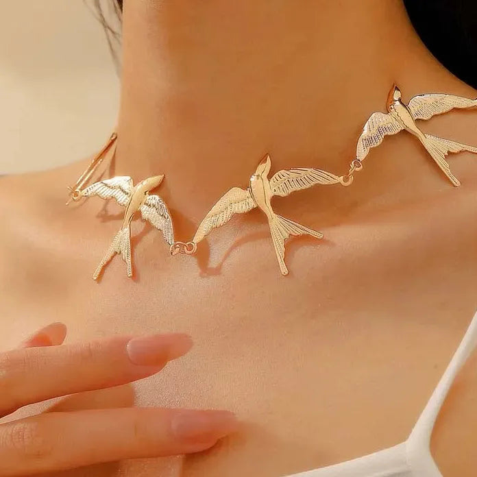 2025 Swallow Pendant Necklace for Women Girls Punk Hip Hop Fashion Jewelry
