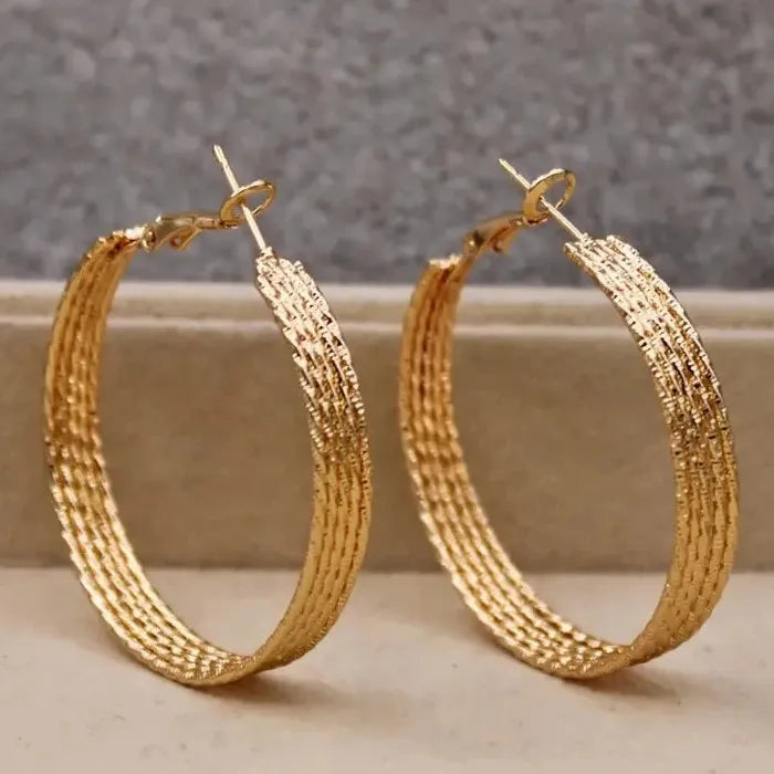 Twist Hoop Earrings for Women Metal Silver Gold Color Statement Jewelry