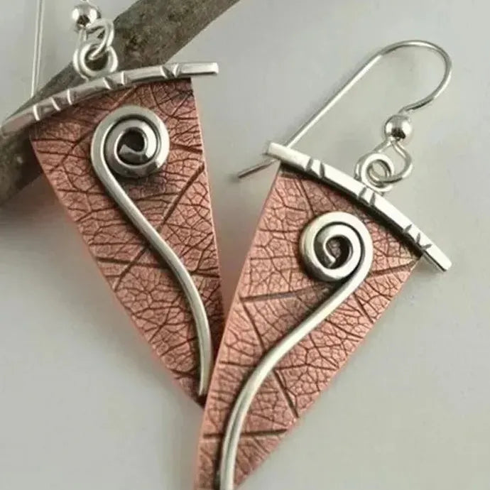 Vintage Geometric Bohemian Metal Carved Drop Earrings for Women Parties Engagements