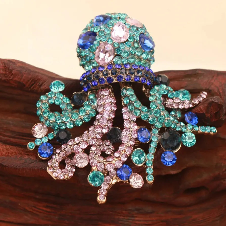Elegant Octopus Brooch Wedding Gift for Men and Women