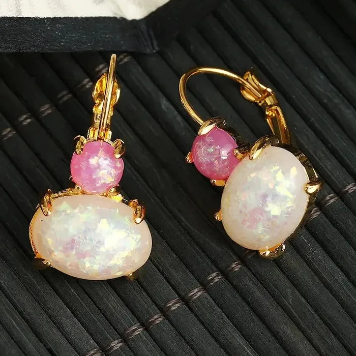 Simple Exquisite Gold Drop Earrings Resin Zinc Alloy Women's Jewelry Hot Sale