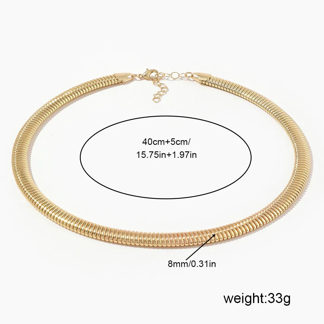Geometric Snake Bone Chain Choker Necklace Women Stainless Steel Gold Jewelry