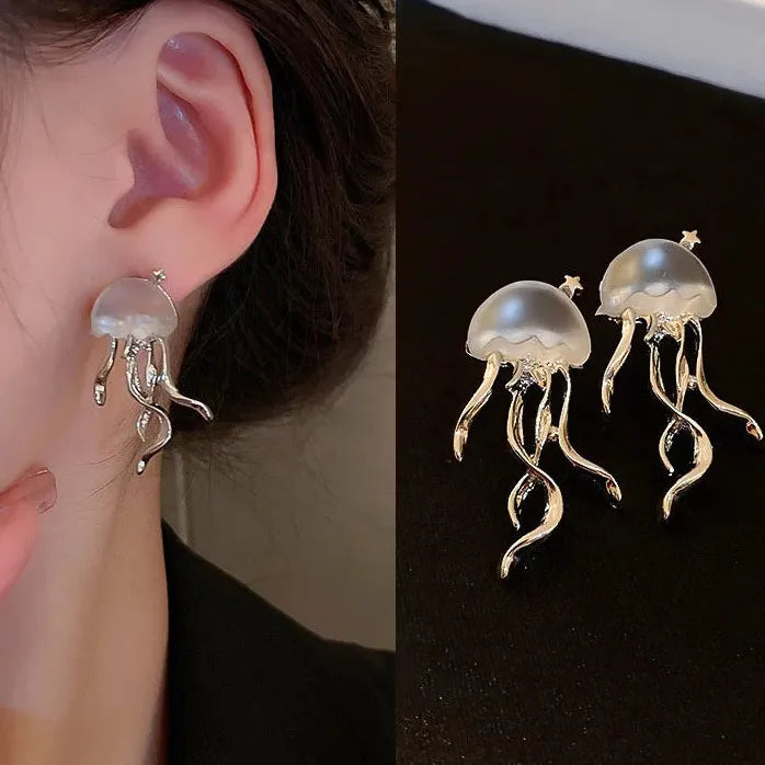 Zircon Opal Moon Tassel Drop Earrings for Women Elegant Jewelry