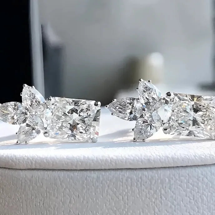 Charming Geometric Cubic Zirconia Stud Earrings for Women Copper Alloy Fashion Jewelry