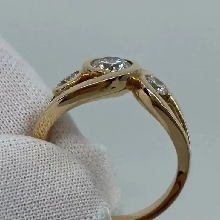 Gold Color Inlay Rhinestone Zinc Alloy Rings for Women Party Jewelry Gifts
