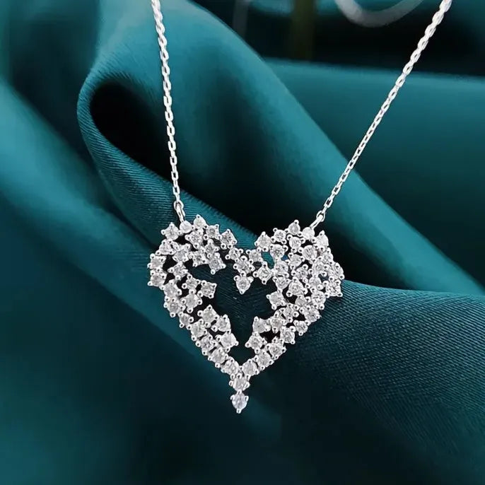 Iced Out Cubic Zirconia Copper Pendant Necklace for Women Wedding Bling