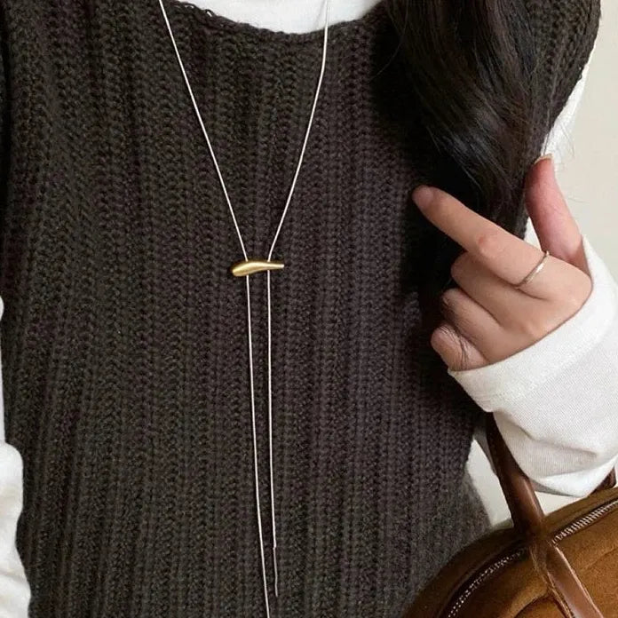 Korean Fashion Long Adjustable Snake Bone Chain Necklace for Women