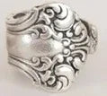 Punk Metal Carved Print Adjustable Silver Ring for Women Men Hip Hop Gift