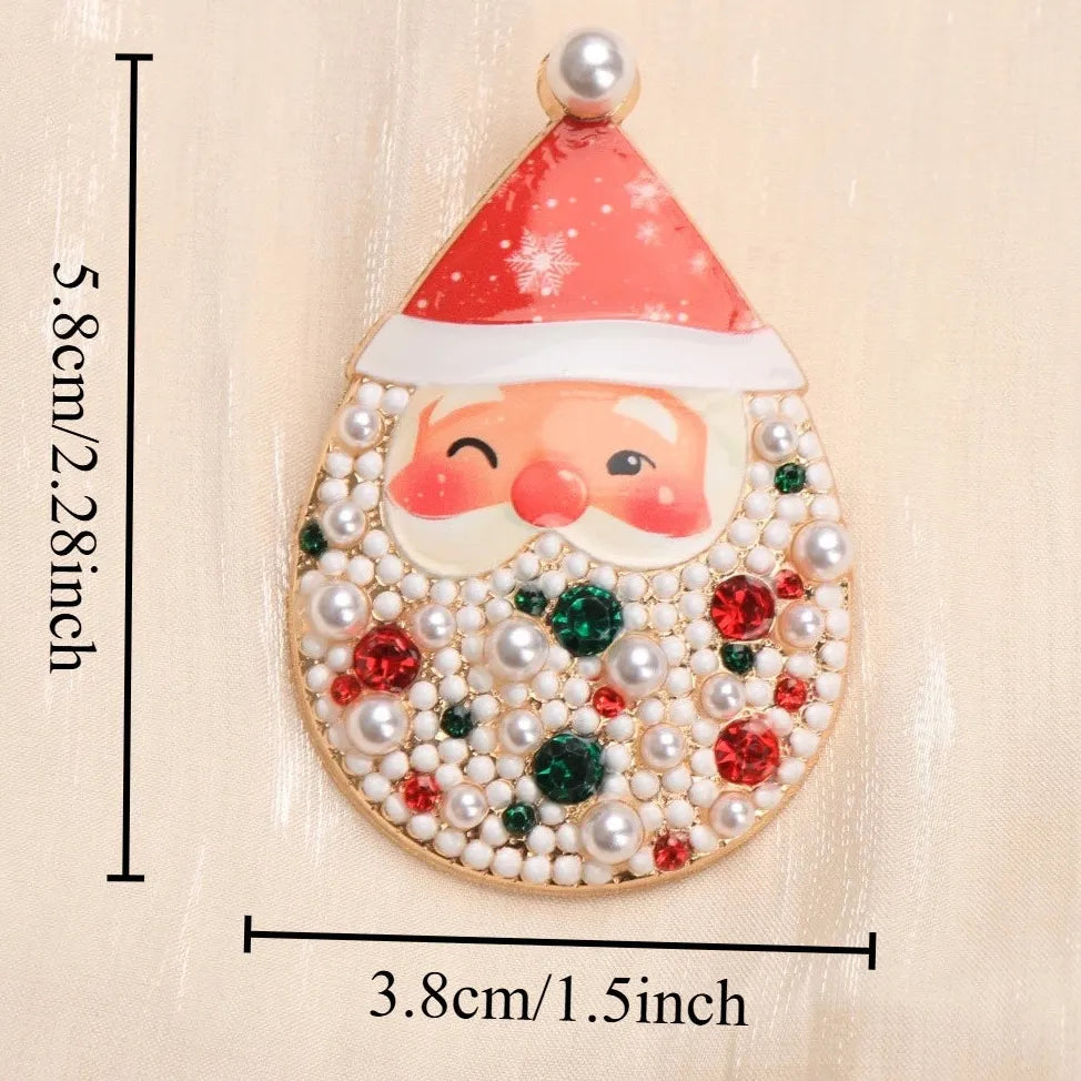 Elegant Classic Santa Claus Brooch Holiday Gift for Women Men