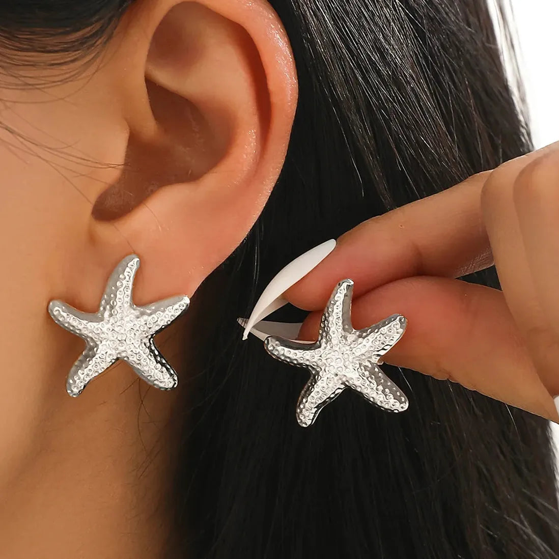 Exaggerated Ocean Starfish Double-Layer Bohemian Drop Earrings for Women