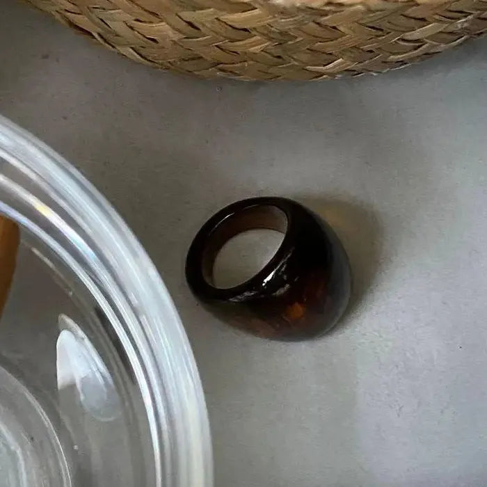 2025 Vintage Brown Geometric Cocktail Ring for Women Gift Trendy Statement