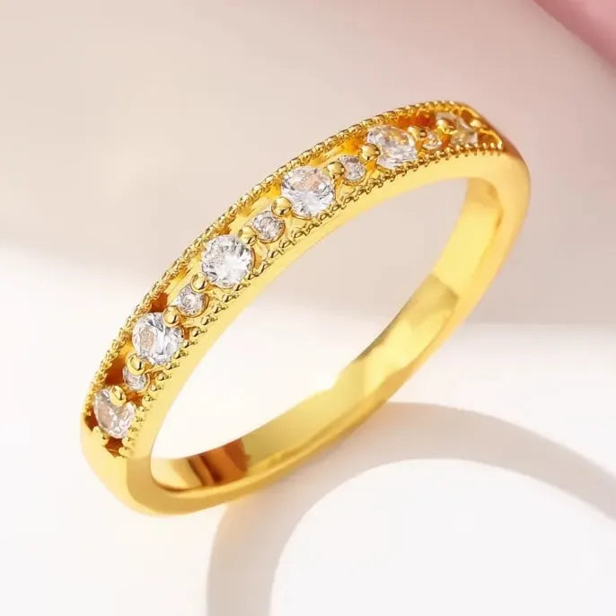 Dainty Thin Rings for Women Cubic Zirconia Brass Minimalist Fashion Statement Jewelry