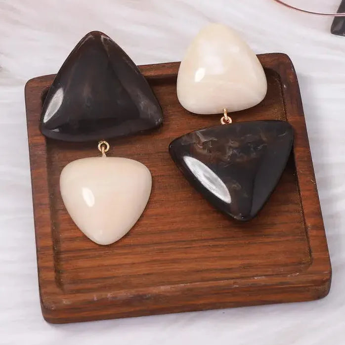 Retro Geometric Triangle Drop Earrings for Women Vintage Style Jewelry