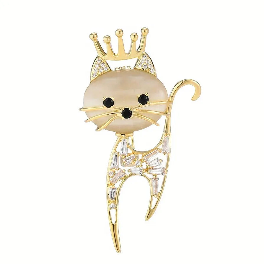 Classic Camellia Crown Brooch Pin Jewelry Gift for Men & Women