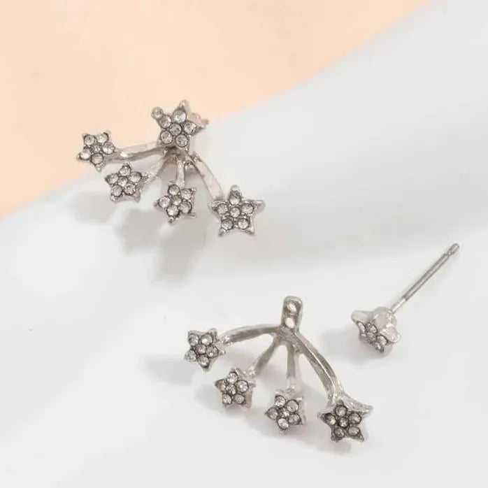 Star Stud Earrings Women Girls Vintage Geometric Pentagram Jewelry Gift
