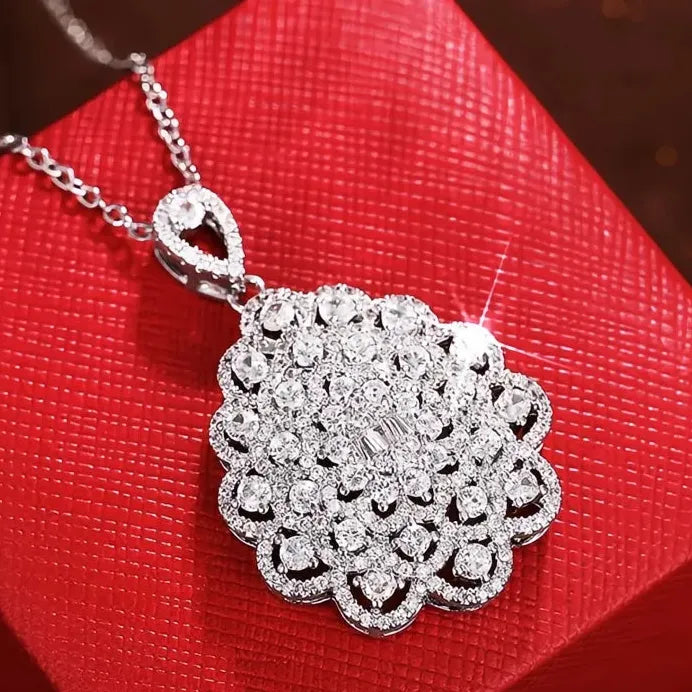 Elegant Geometric Cubic Zirconia Pendant Necklace for Women Wedding Jewelry