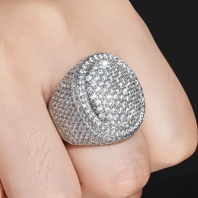 Geometric Women’s Ring Wedding Engagement Luxury Brass CZ Jewelry Shining