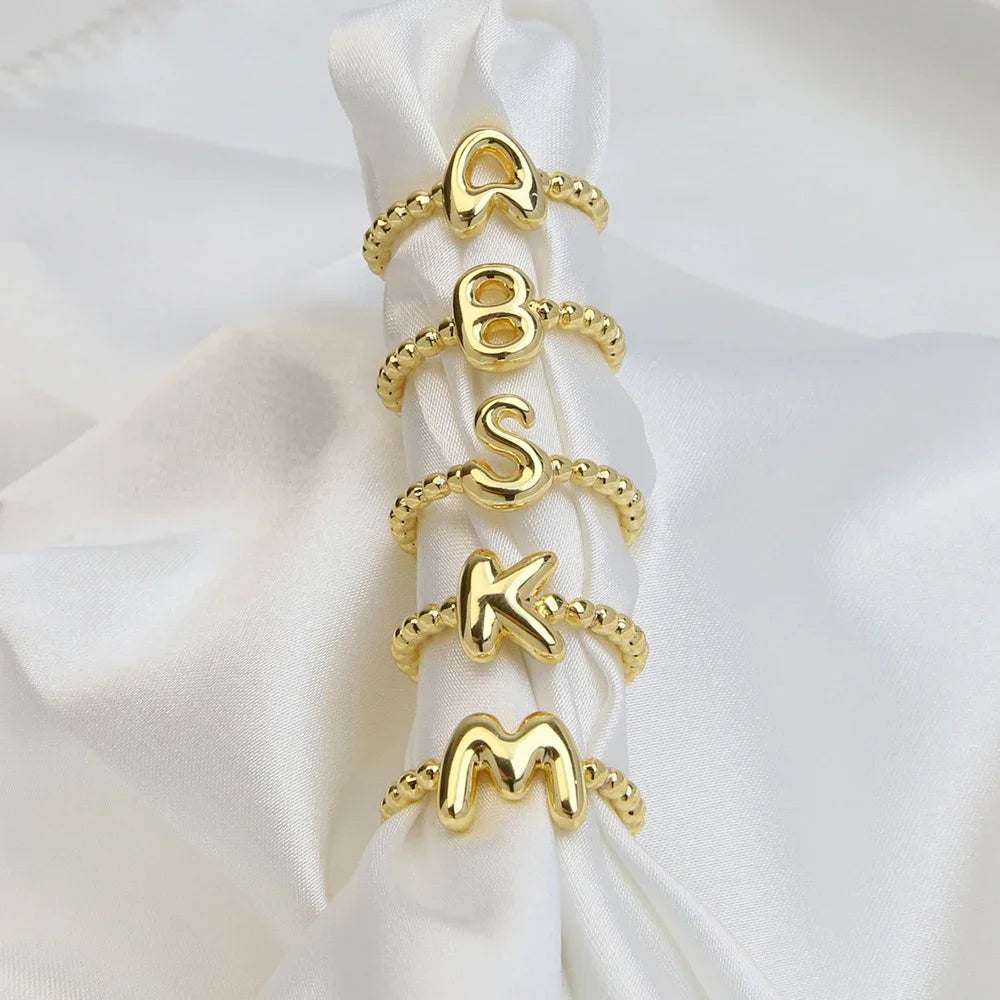 18k Gold Plated Stainless Steel Alphabet Initial Knuckle Ring A-Z Party Gift