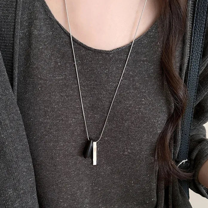 Adjustable Stainless Steel Geometric Wooden Pendant Necklace for Women Gift 2026