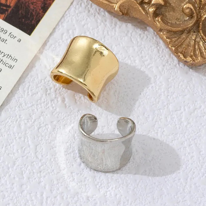 Vintage Minimalist Zinc Alloy Arc-Shaped Clip Earrings for Women Punk Jewelry