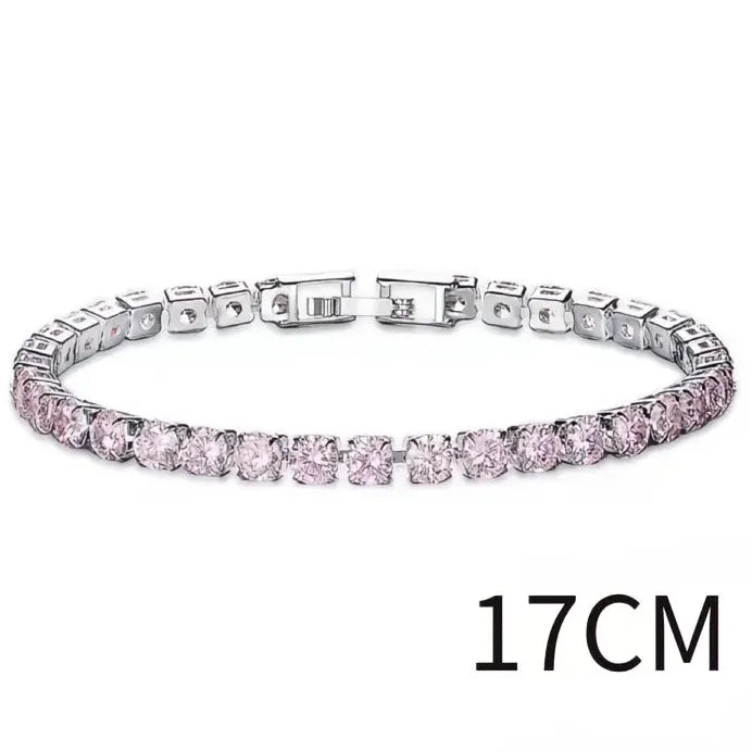 Elegant Women's Cubic Zirconia Link Chain Bracelet Gift Jewelry