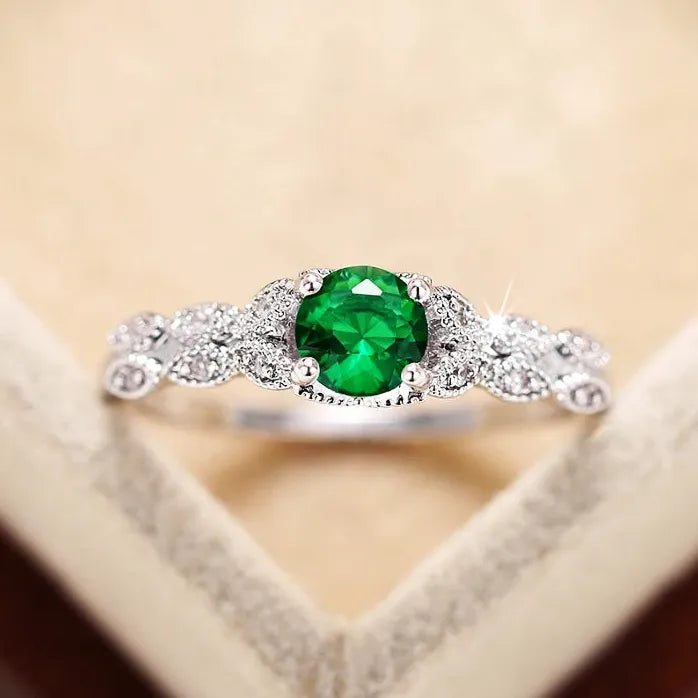 Geometric Cubic Zirconia Brass Wedding Band Ring for Women