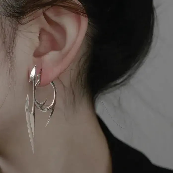 2024 Mechanical Copper Alloy Cyberpunk Geometric Earrings Unisex Gift