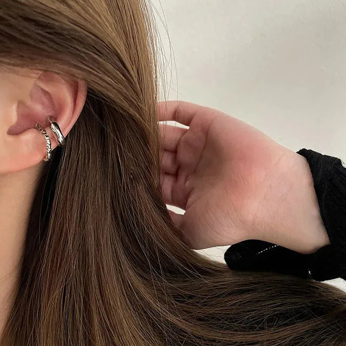 2026 New C Shaped Punk Zinc Alloy Ear Cuff Clip Earrings Women Y2K
