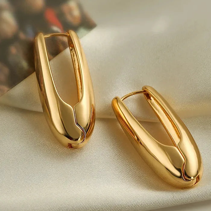 Stainless Steel Star Drop Hoop Earrings Chunky Punk Y2K Jewelry for Women