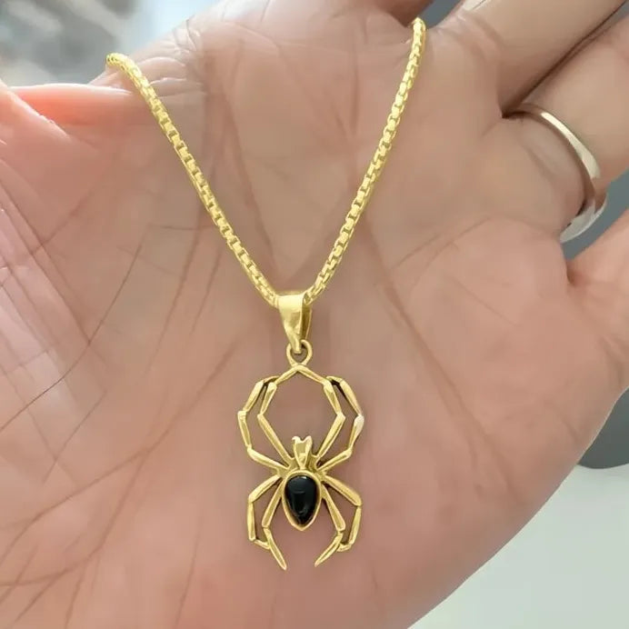 Unisex Punk Spider Pendant Necklace Acrylic Copper Alloy Jewelry Gift