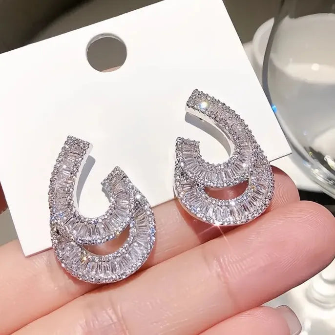 Shining Water-Drop Shape Cubic Zirconia Drop Earrings for Women Fashion Jewelry Gift