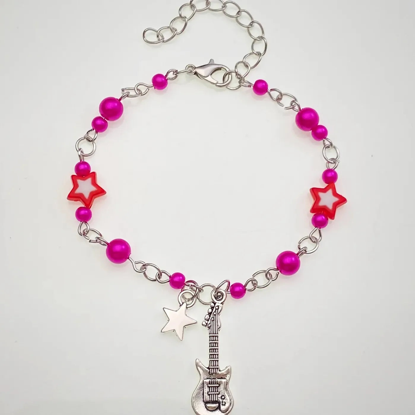 Handmade Star Beads Couple Bracelet Y2K Guitar Charm Gift Jewelry