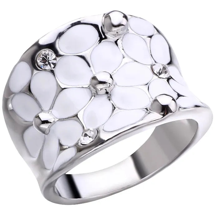 Creative Zinc Alloy Women's Rose Flower Rings Wedding Engagement Jewelry
