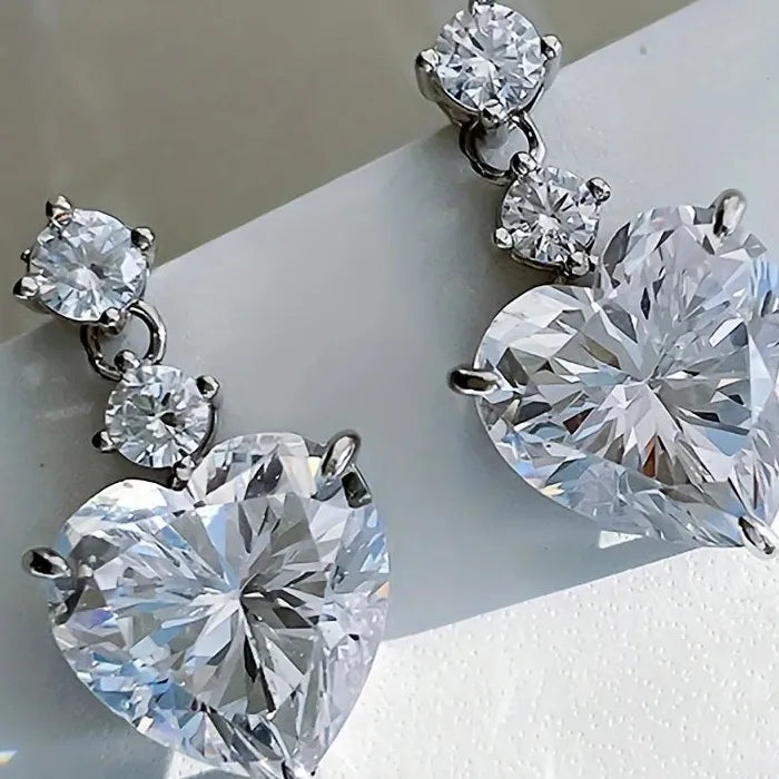 Korean Fashion CZ Paved Hoop Earrings for Women Silver Gold Metal Jewelry