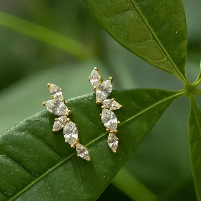 Geometric Cubic Zirconia Stud Earrings Copper Alloy Stylish Jewelry for Women