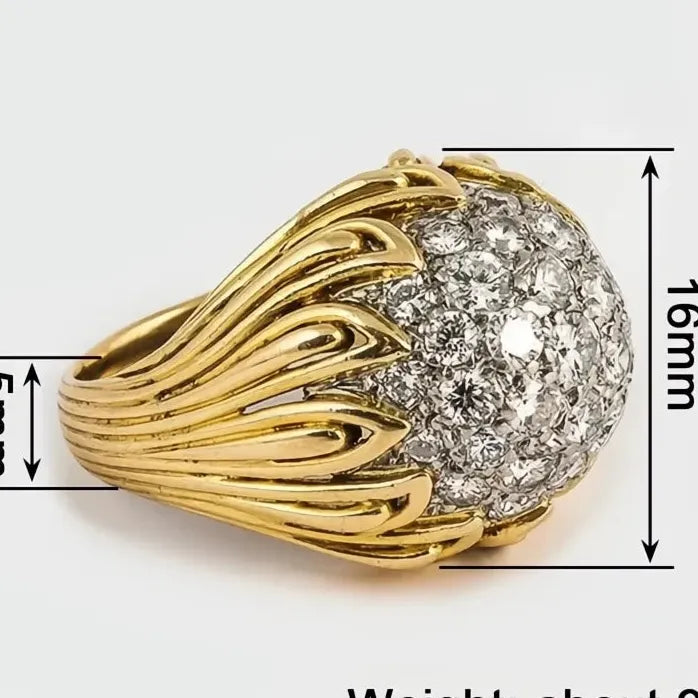 Two Tone Women’s Wedding Rings with Cubic Zirconia Brass Jewelry