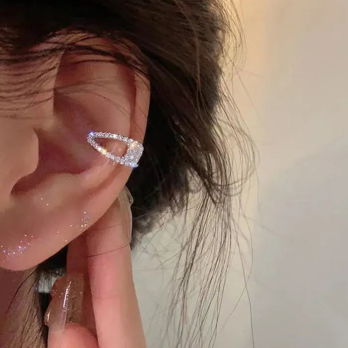 Small Geometric Clip-On Ear Cuff Earrings for Women Zinc Alloy Jewelry