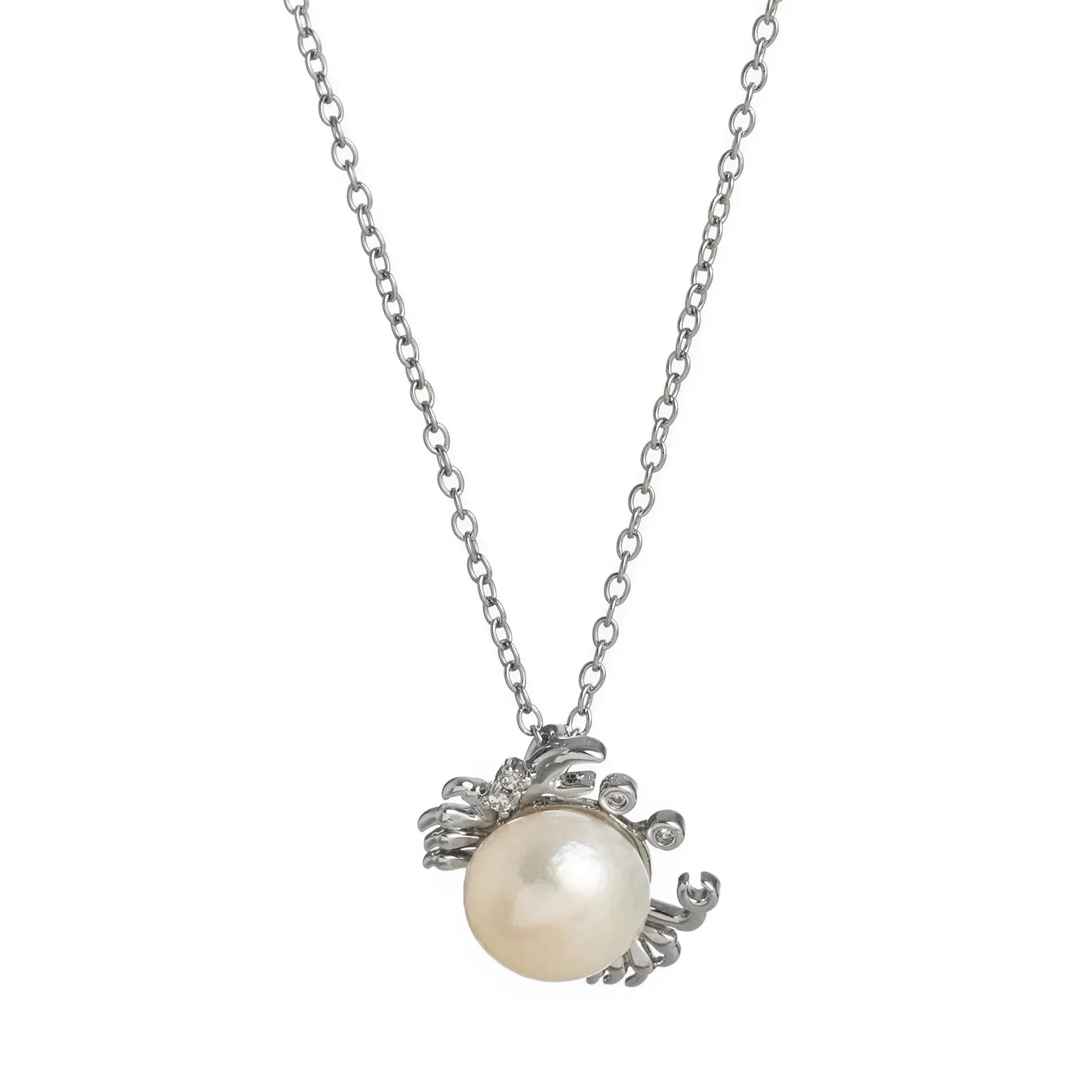 Stainless Steel Pearl Geometric Bighead Fish Necklace Couples Choker Gift