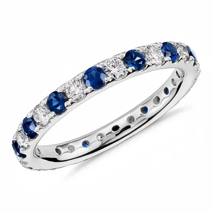 Blue Crystal Cubic Zirconia Ring for Women Stylish Brass Jewelry