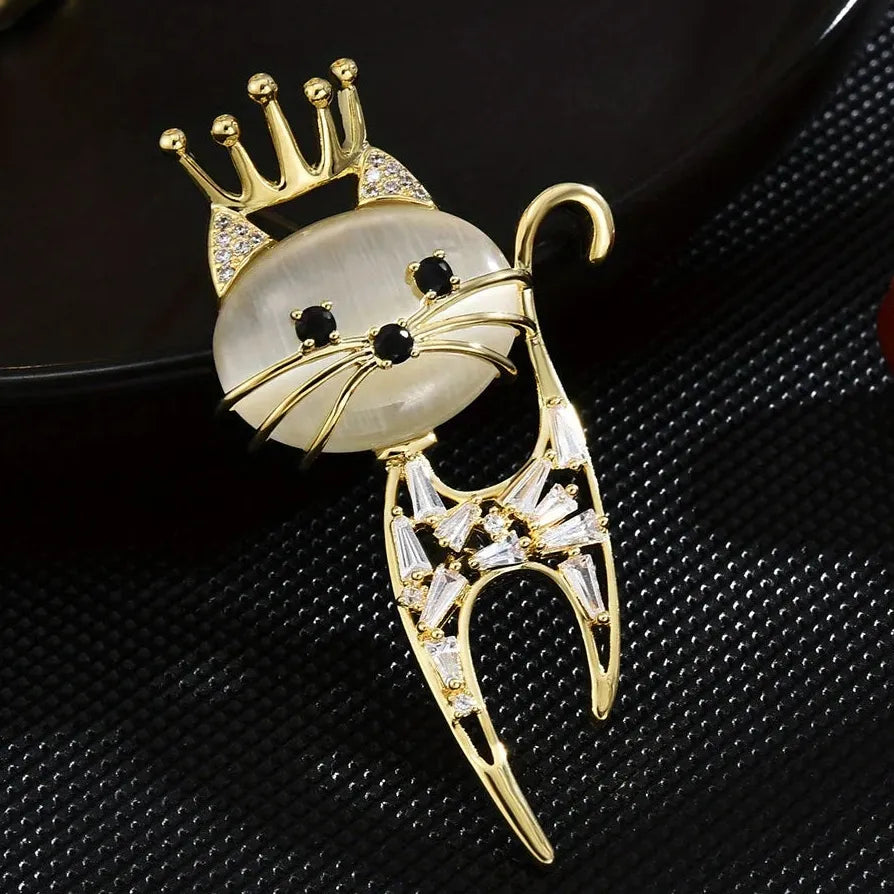 Classic Camellia Crown Brooch Pin Jewelry Gift for Men & Women