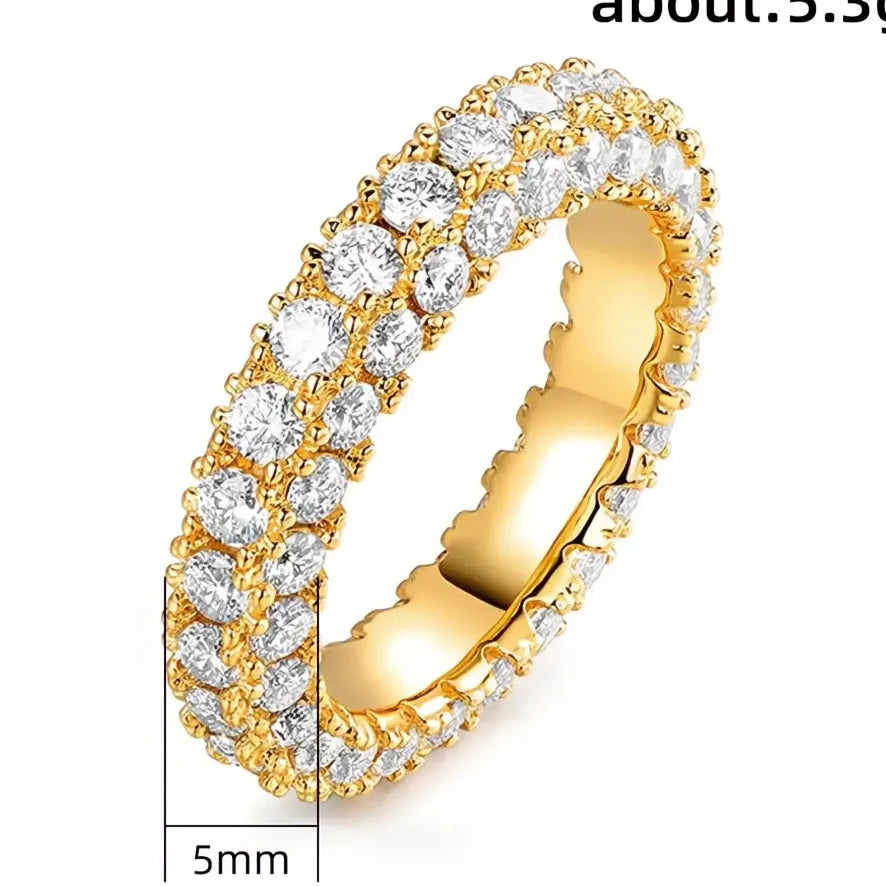 Luxury Promise Women's Cubic Zirconia Brass Micro Paved Wedding Engagement Ring