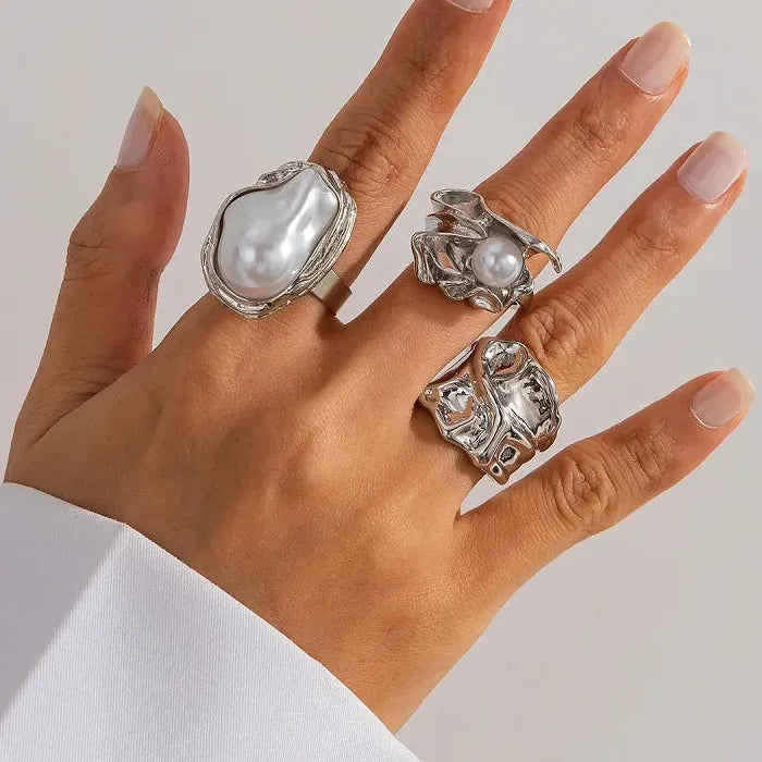 6Pcs Vintage Gold Starfish Pearl Knuckle Rings Set for Women Jewelry