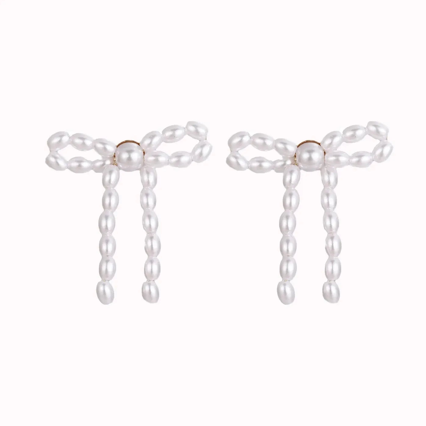 Vintage Baroque Pearl Bowknot Stud Earrings for Women Elegant Jewelry Gift