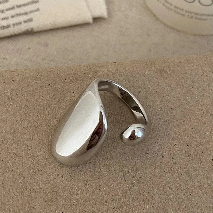 Adjustable Waterdrop Ring for Women Minimalist Retro Jewelry Gift