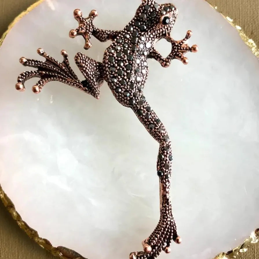 Vintage Luxury Frog Brooch Pin for Men & Women – Elegant Accessory