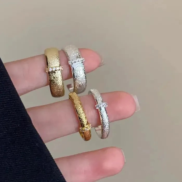 2Pcs Vintage Geometric Zircon Rings for Women Engagement Party Jewelry 2024 Trend